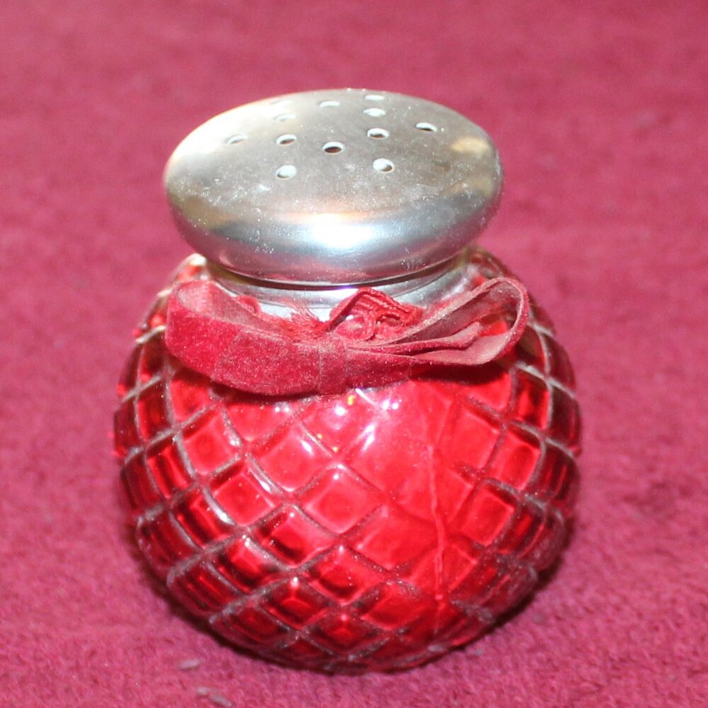 Vintage Avon Ruby Red Powder Shaker - Charisma